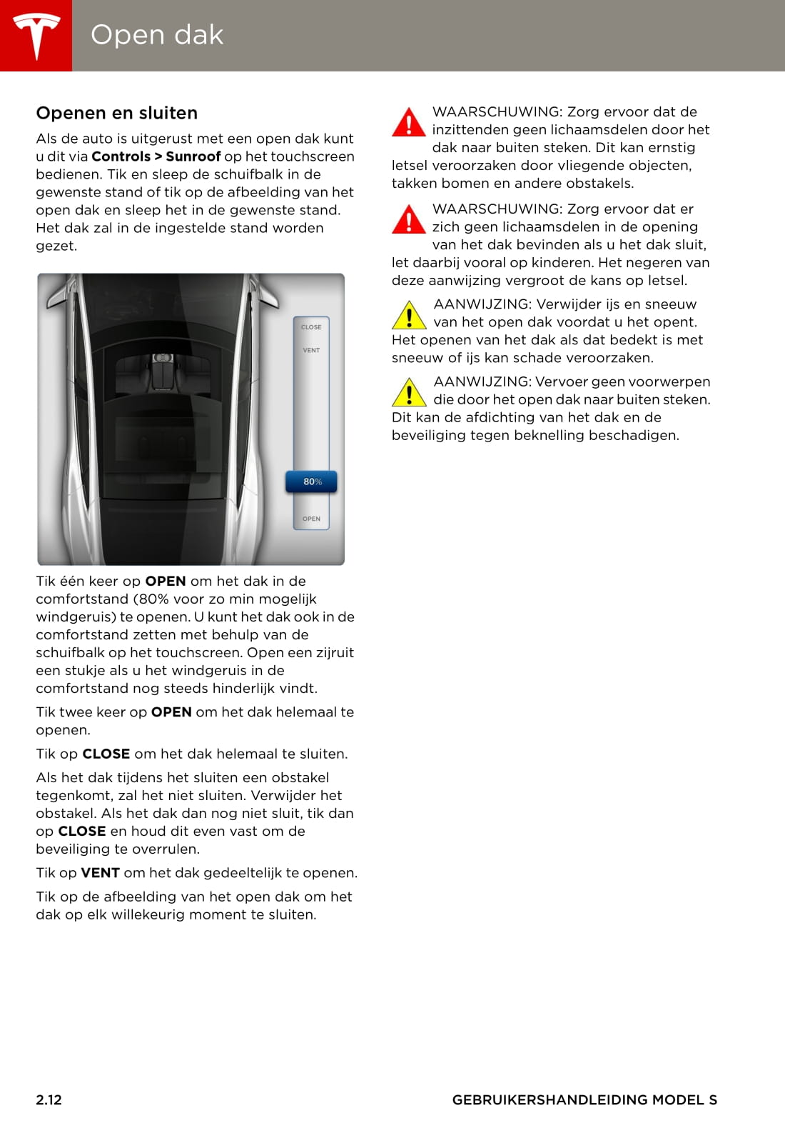 2013-2016 Tesla Model S Owner's Manual | Dutch