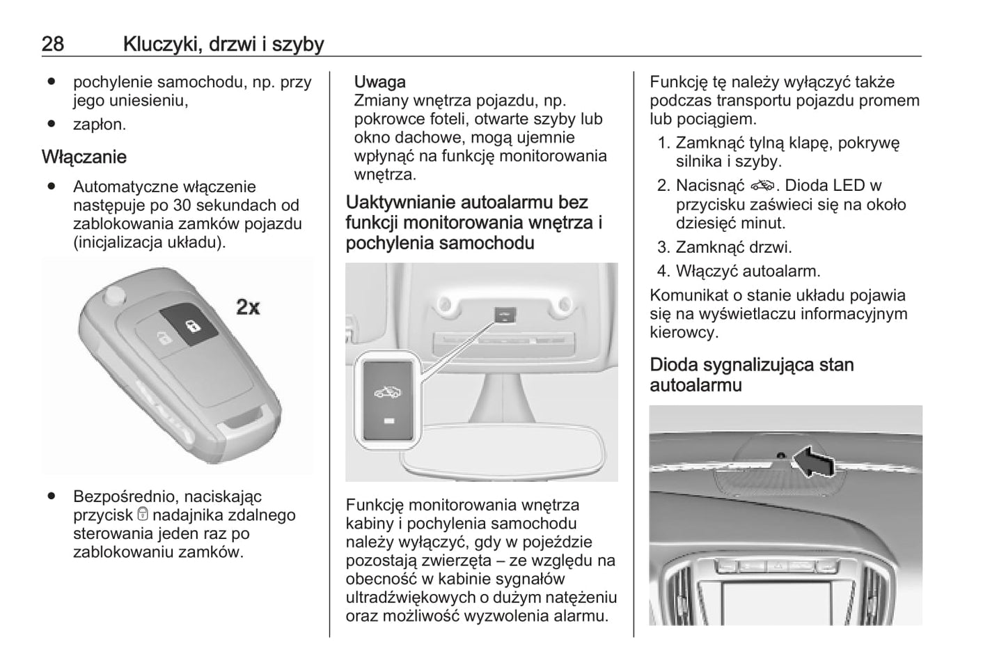 2016-2020 Opel Zafira/Zafira Tourer Bedienungsanleitung | Polnisch