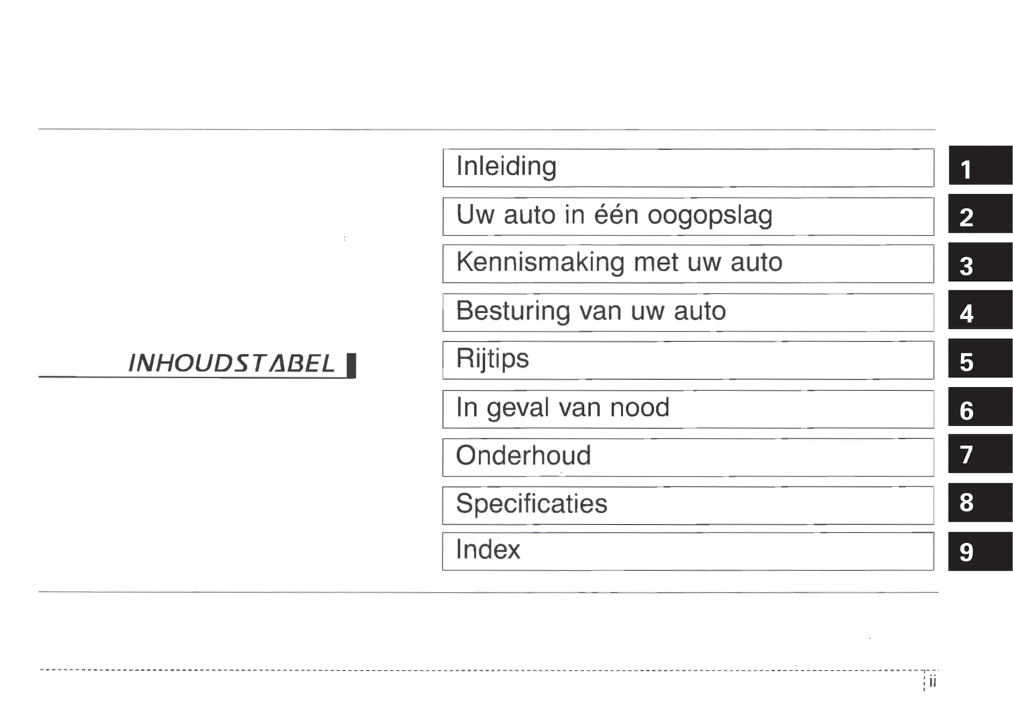 2004-2005 Kia Picanto Owner's Manual | Dutch