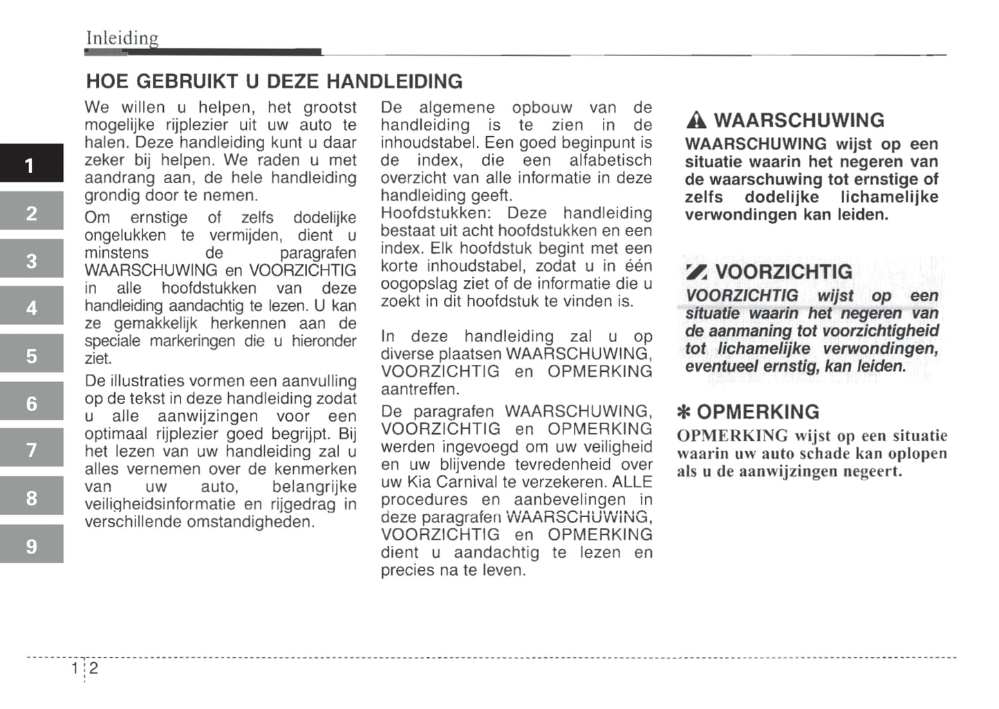 2004-2005 Kia Picanto Owner's Manual | Dutch