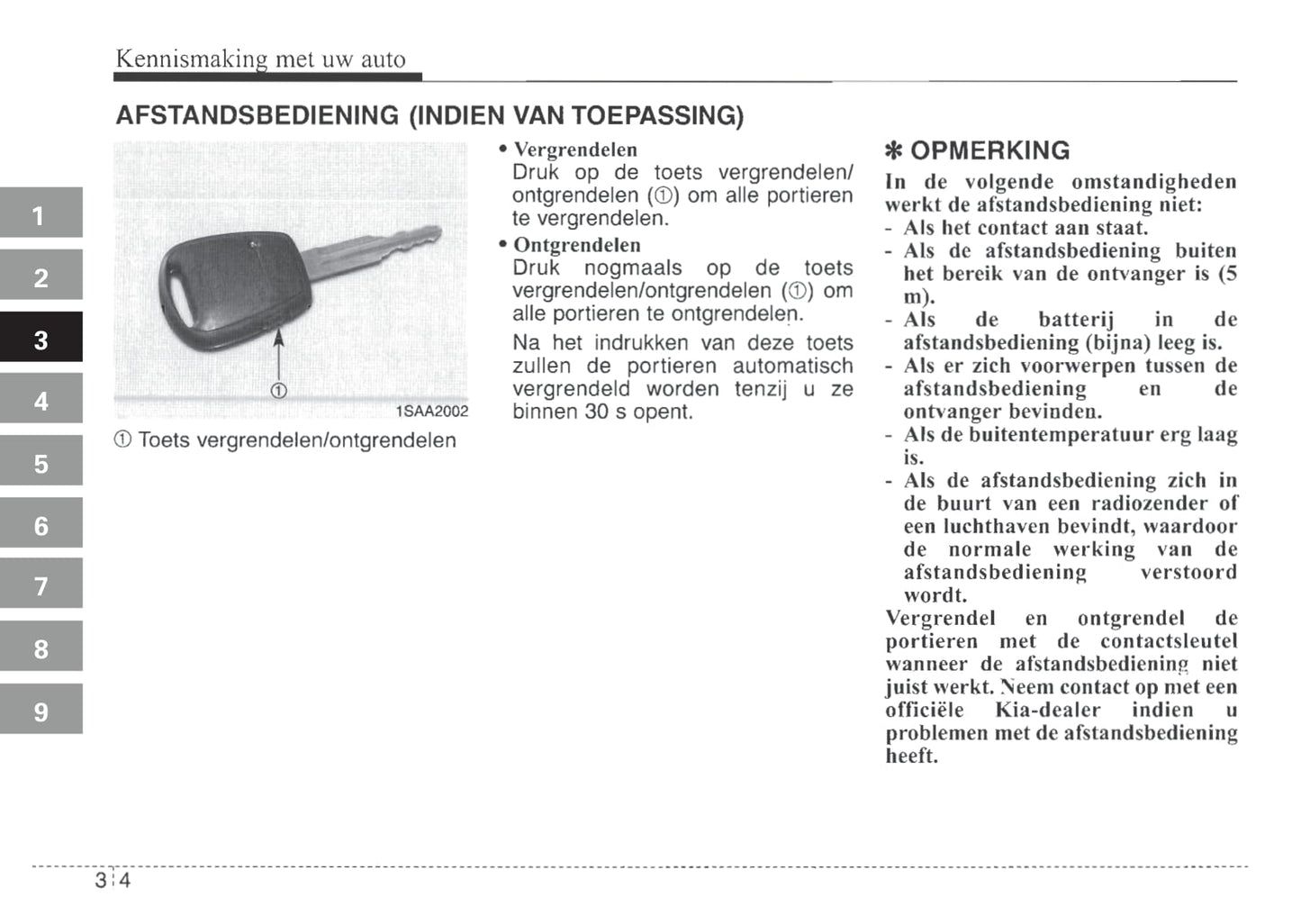 2004-2005 Kia Picanto Owner's Manual | Dutch