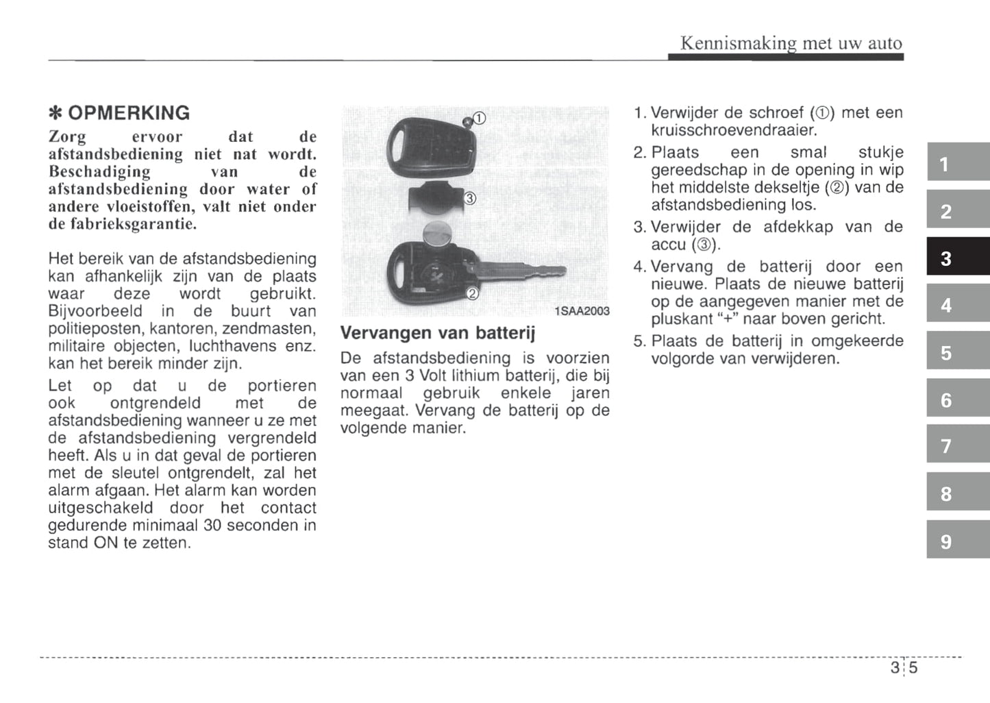 2004-2005 Kia Picanto Owner's Manual | Dutch