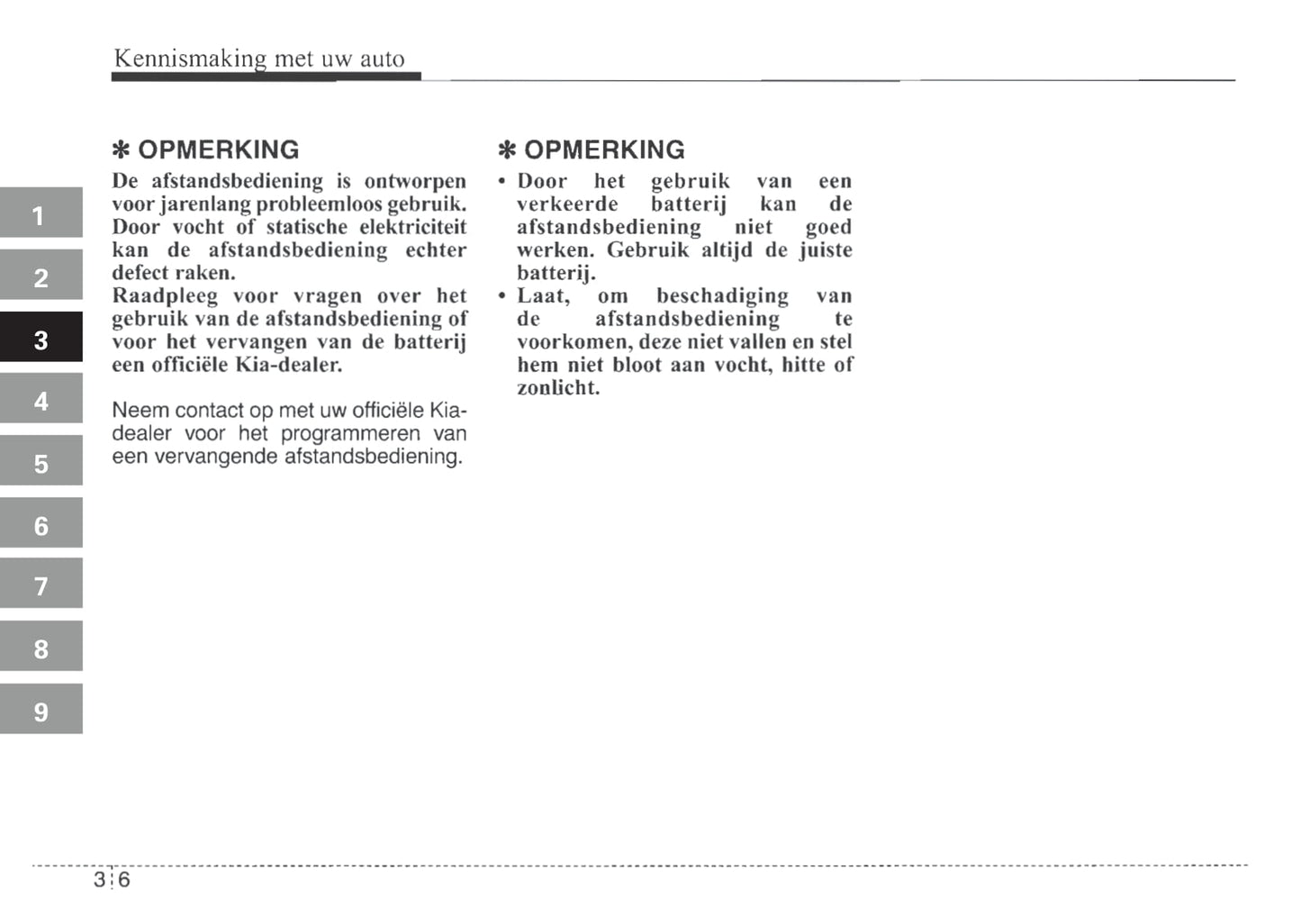 2004-2005 Kia Picanto Owner's Manual | Dutch