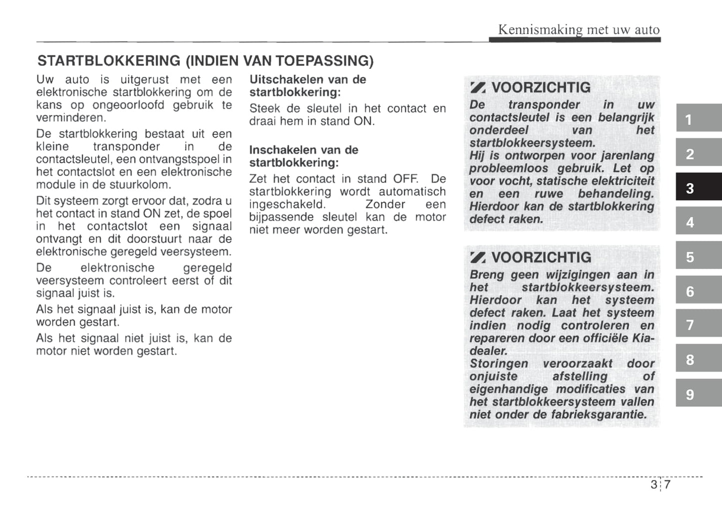 2004-2005 Kia Picanto Owner's Manual | Dutch