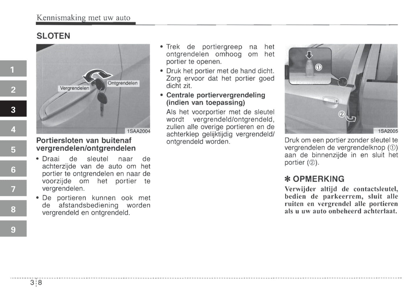2004-2005 Kia Picanto Owner's Manual | Dutch