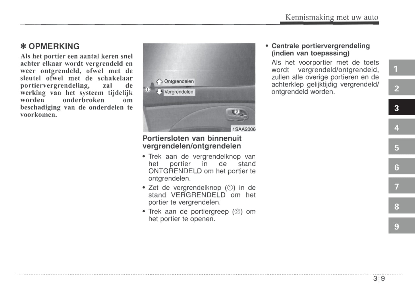 2004-2005 Kia Picanto Owner's Manual | Dutch