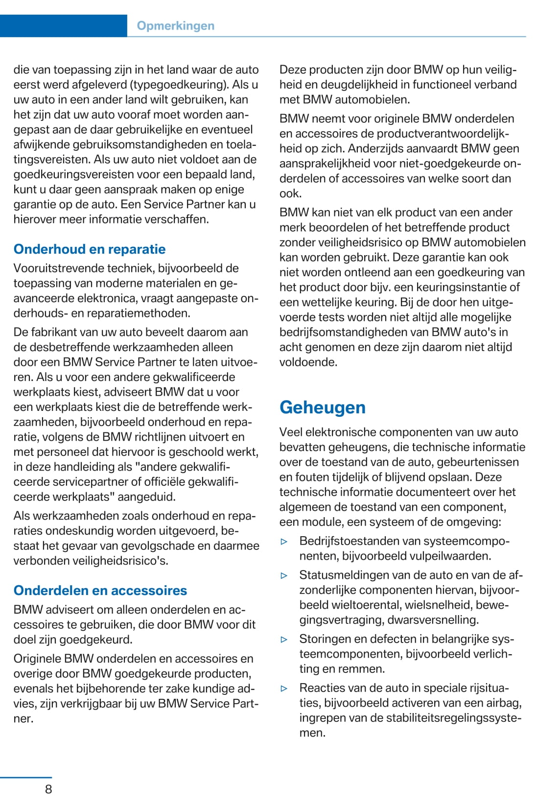 2017 BMW X3 Owner's Manual | Dutch