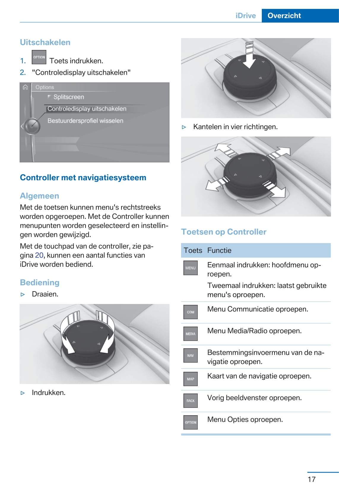 2017 BMW X3 Owner's Manual | Dutch