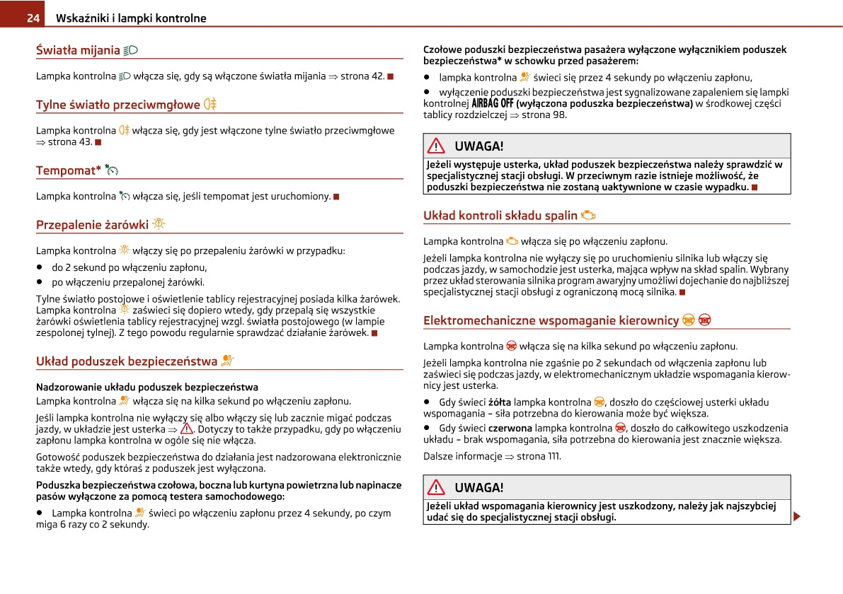 2010-2011 Skoda Octavia/Octavia Tour II Owner's Manual | Polish