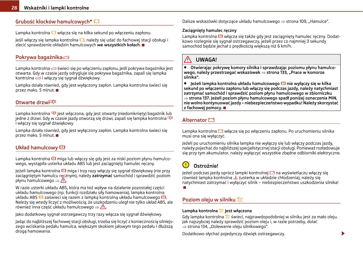 2010-2011 Skoda Octavia/Octavia Tour II Owner's Manual | Polish