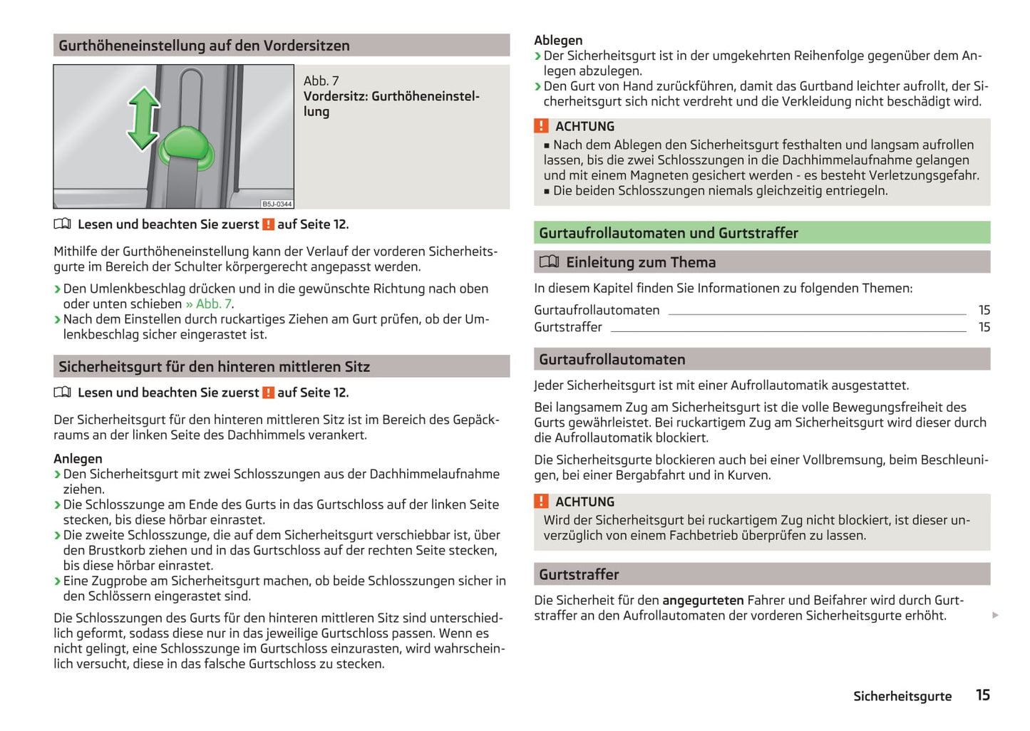 2010-2015 Skoda Roomster Bedienungsanleitung | Deutsch