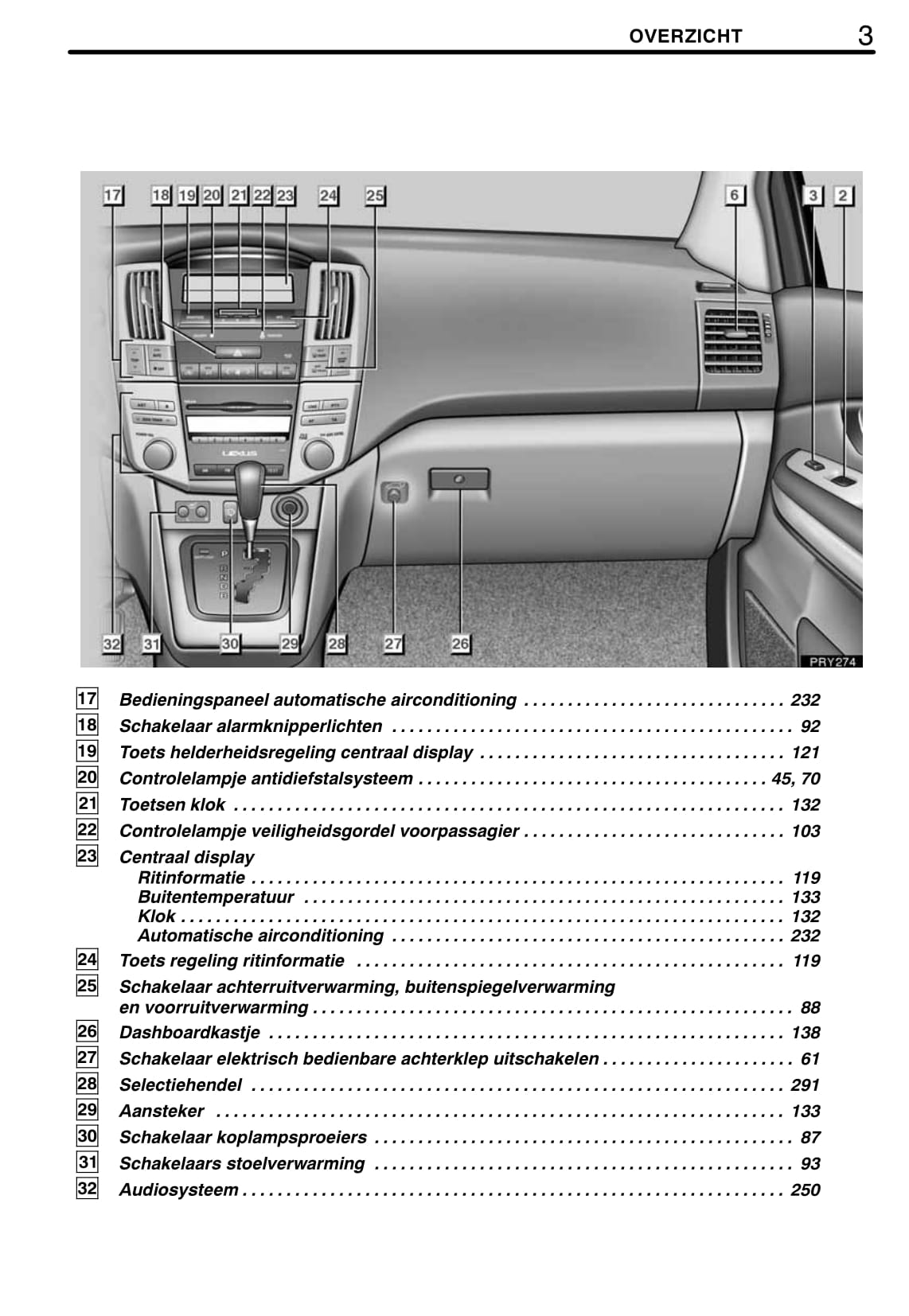 2008-2009 Lexus RX 400h Bedienungsanleitung | Niederländisch