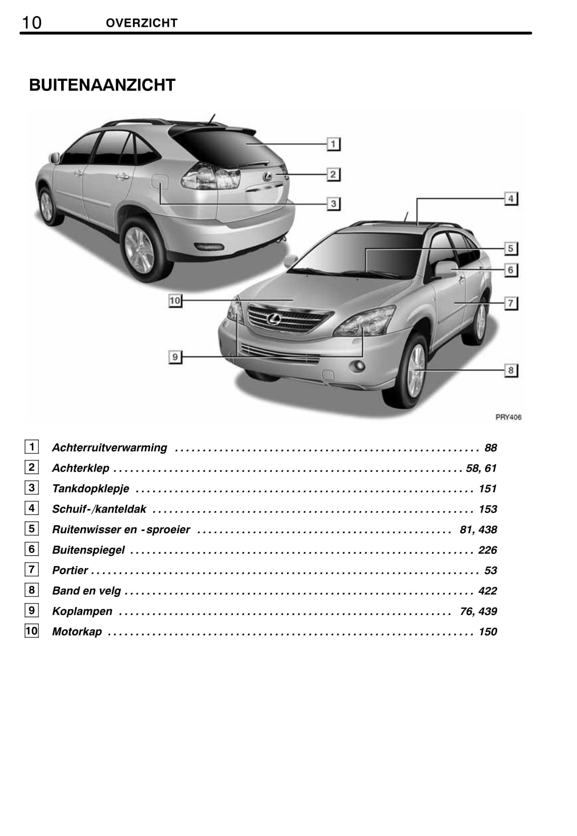 2008-2009 Lexus RX 400h Bedienungsanleitung | Niederländisch