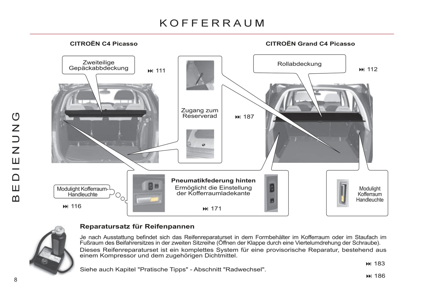 2011-2013 Citroën C4 Picasso/Grand C4 Picasso Bedienungsanleitung | Deutsch