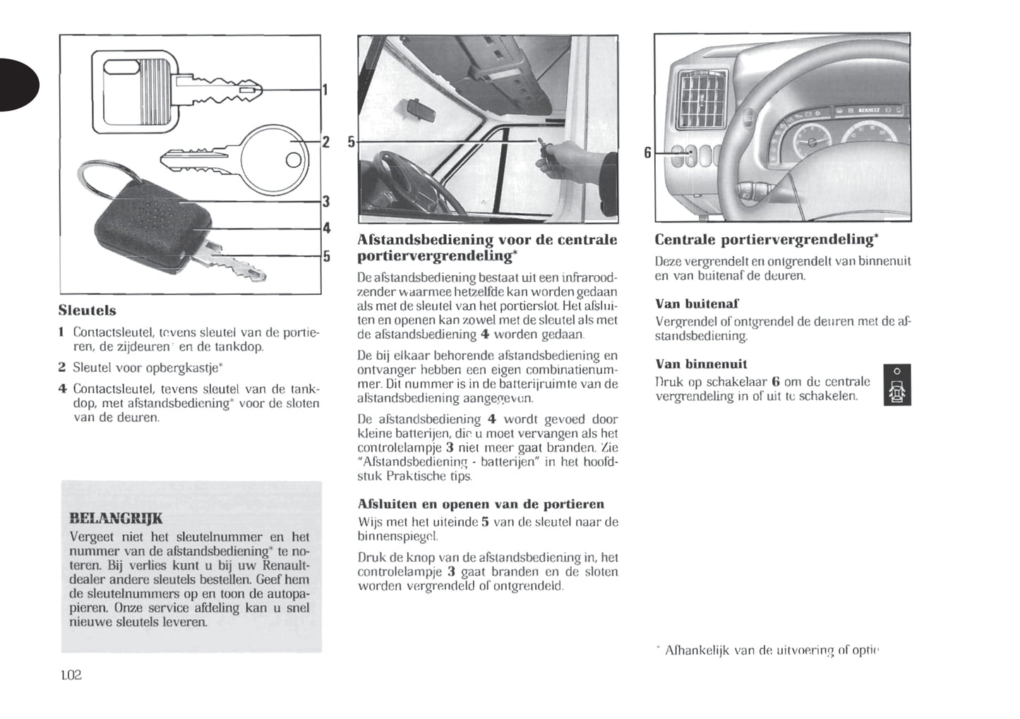 1998-1999 Renault Trafic Owner's Manual | Dutch