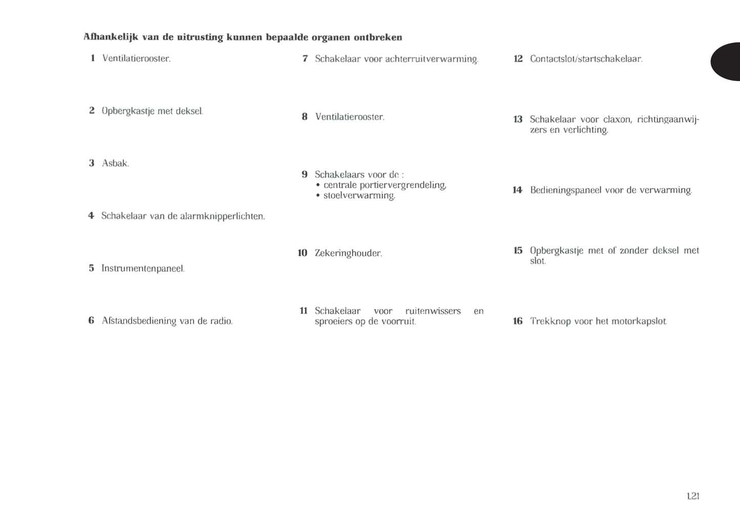 1998-1999 Renault Trafic Owner's Manual | Dutch