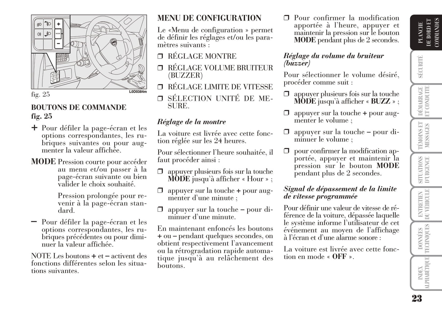2008-2012 Lancia Musa Owner's Manual | French