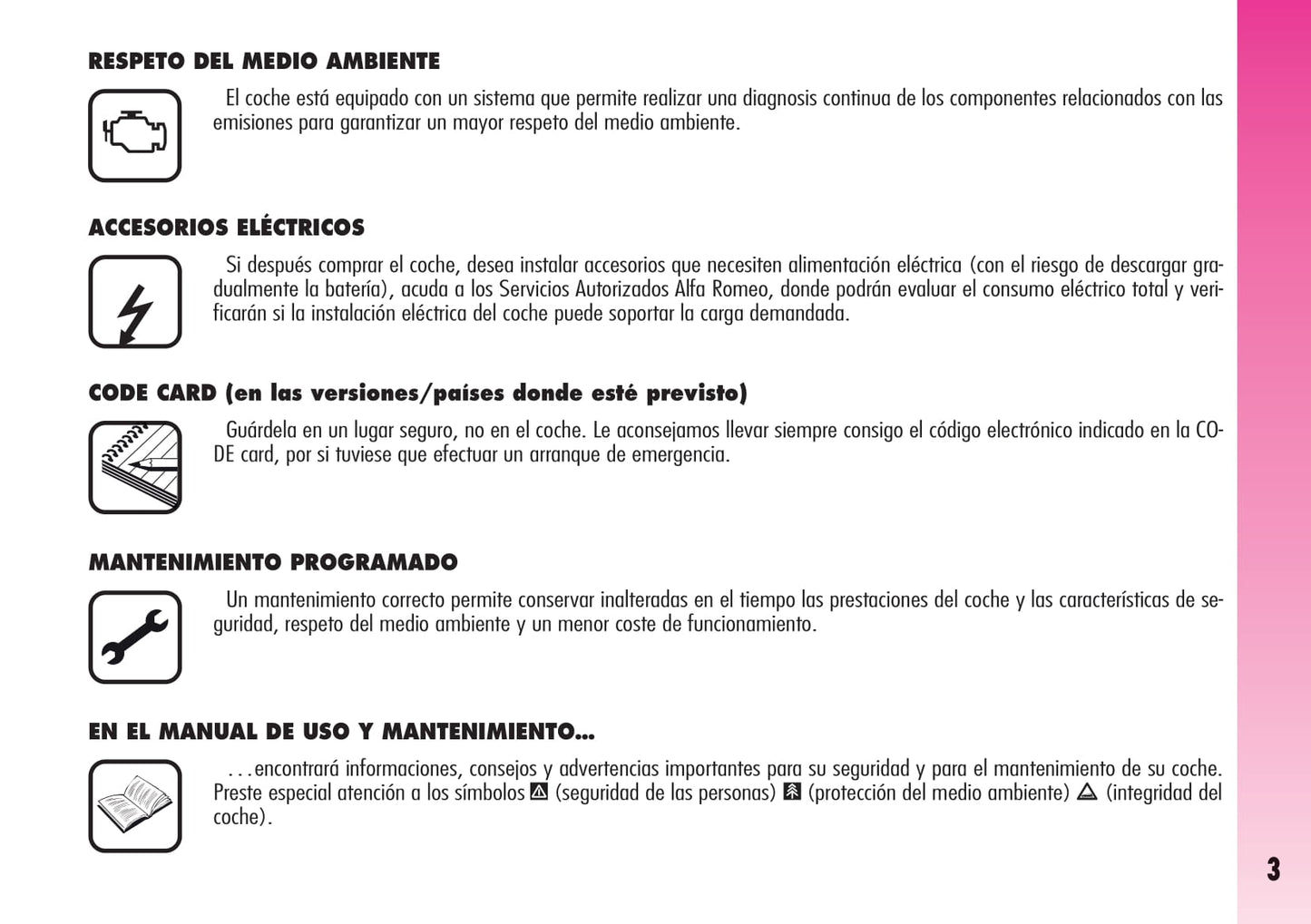 2007-2011 Alfa Romeo GT Owner's Manual | Spanish