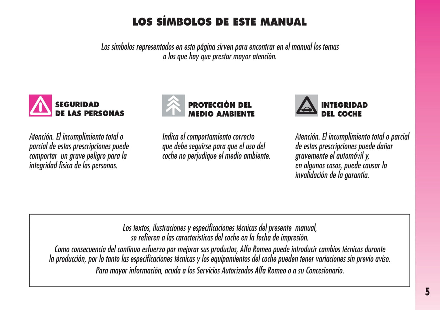 2007-2011 Alfa Romeo GT Owner's Manual | Spanish