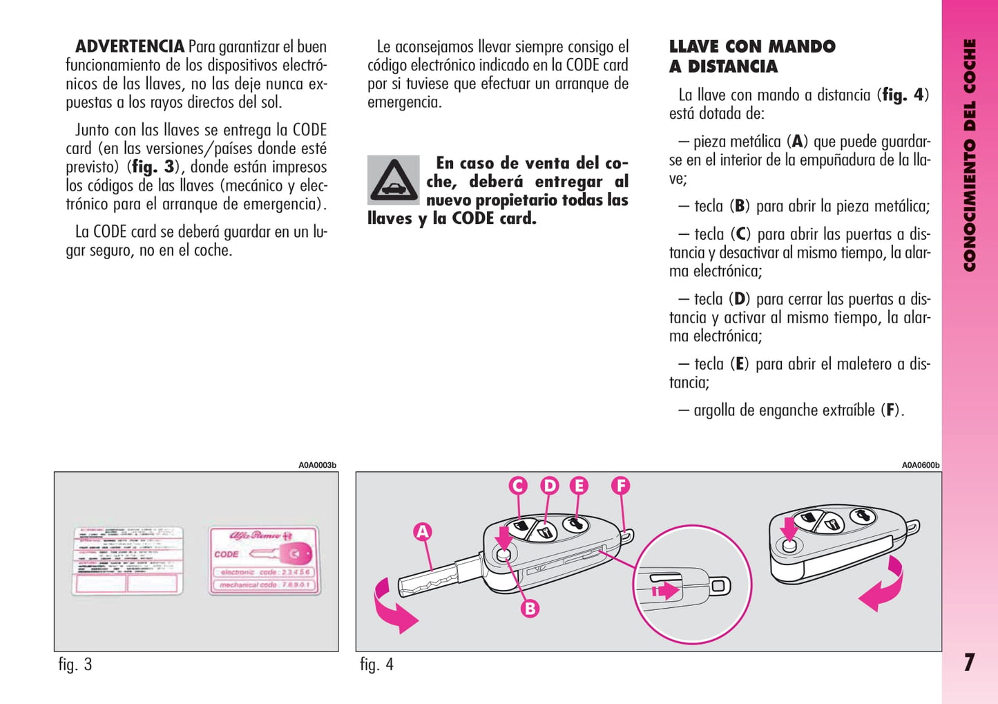 2007-2011 Alfa Romeo GT Owner's Manual | Spanish