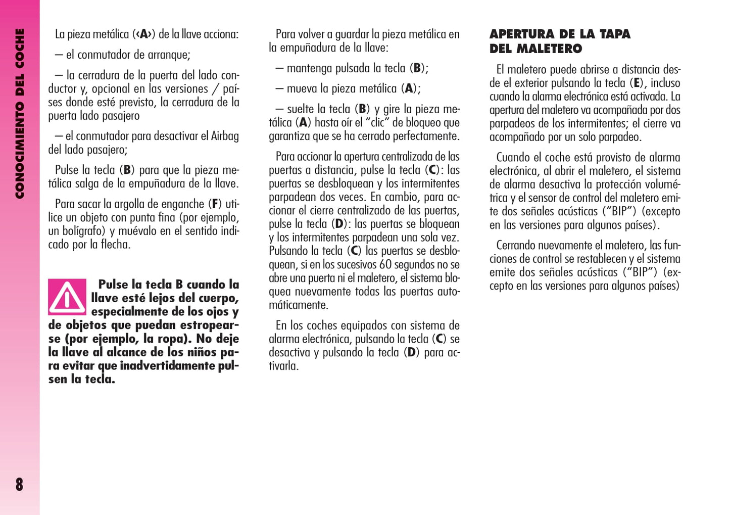 2007-2011 Alfa Romeo GT Owner's Manual | Spanish