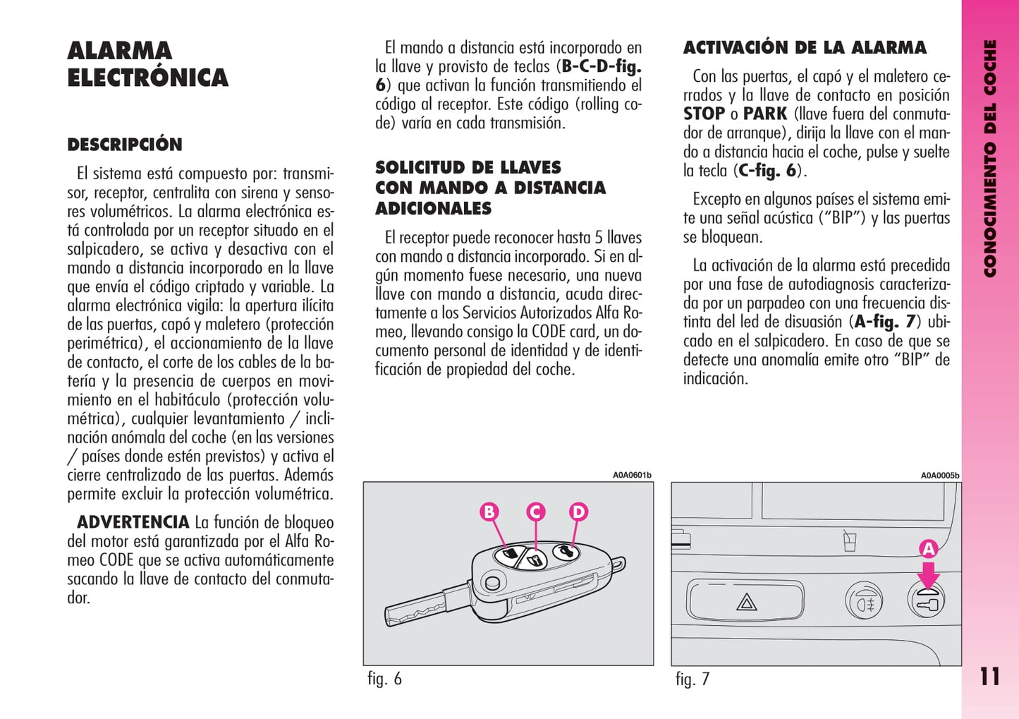 2007-2011 Alfa Romeo GT Owner's Manual | Spanish