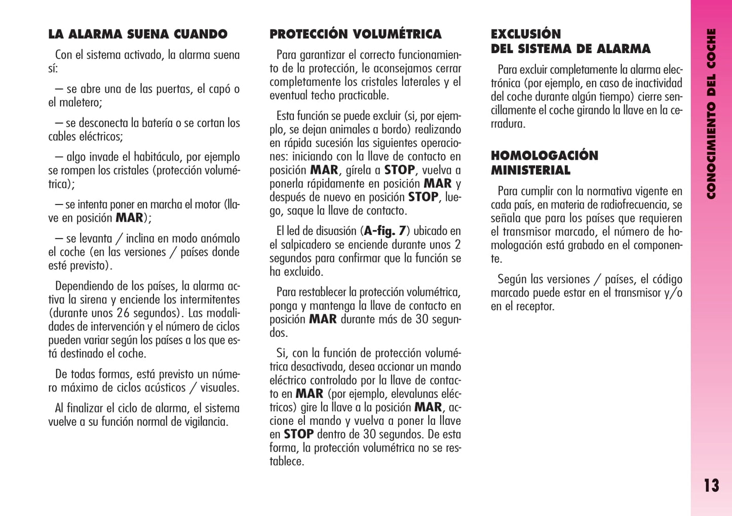 2007-2011 Alfa Romeo GT Owner's Manual | Spanish