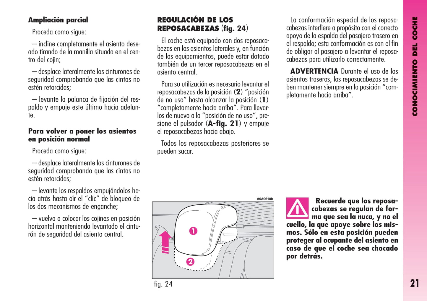 2007-2011 Alfa Romeo GT Owner's Manual | Spanish