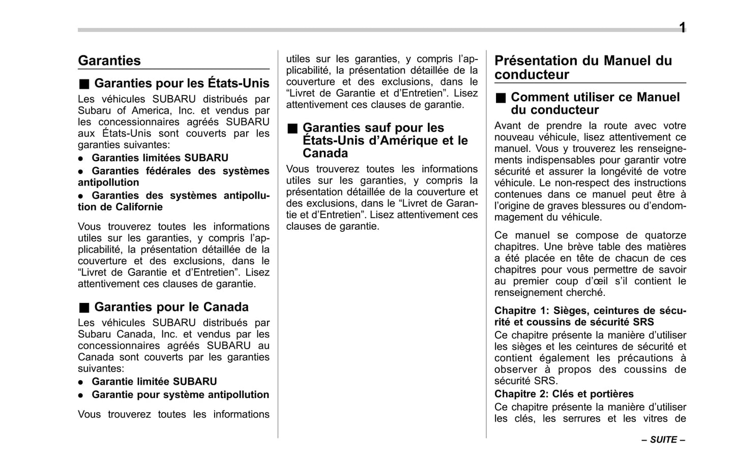 2017-2019 Subaru Legacy/Outback Bedienungsanleitung | Französisch