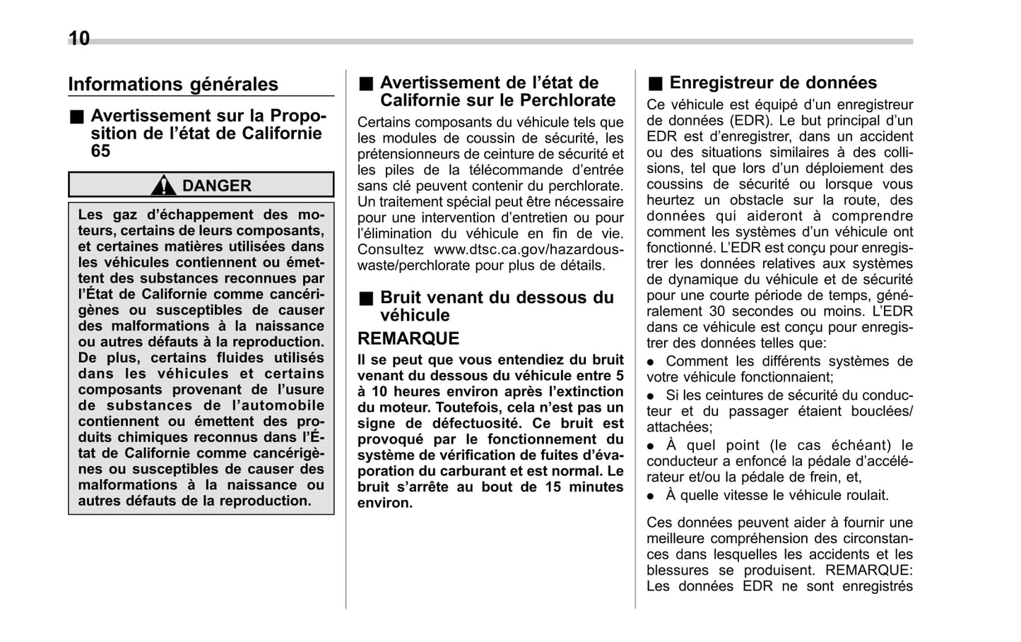 2017-2019 Subaru Legacy/Outback Bedienungsanleitung | Französisch