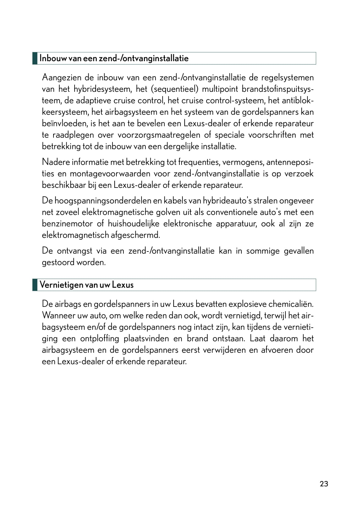 2010-2011 Lexus RX 450h Bedienungsanleitung | Niederländisch