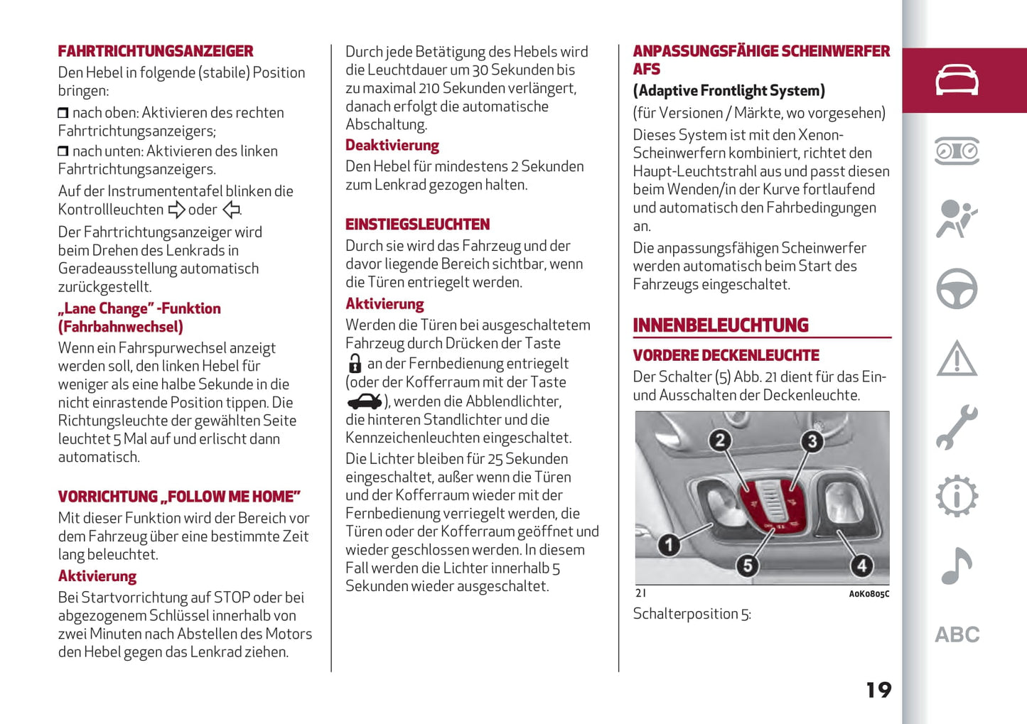 2016-2021 Alfa Romeo Giulietta Bedienungsanleitung | Deutsch