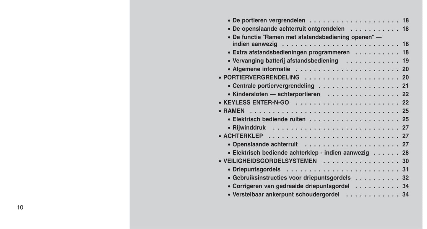 2011-2012 Jeep Grand Cherokee Owner's Manual | Dutch