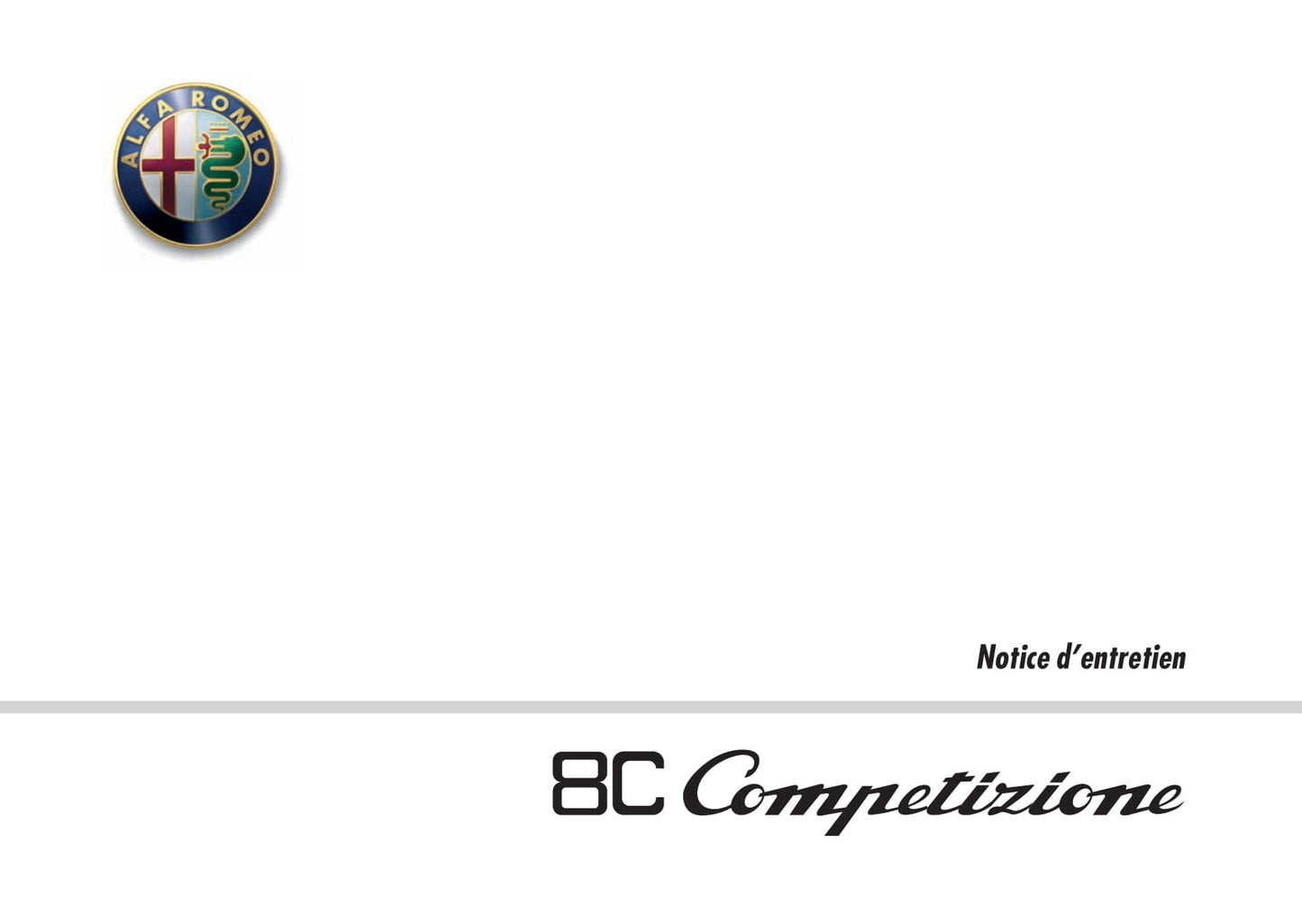 2008 Alfa Romeo 8C Bedienungsanleitung | Französisch