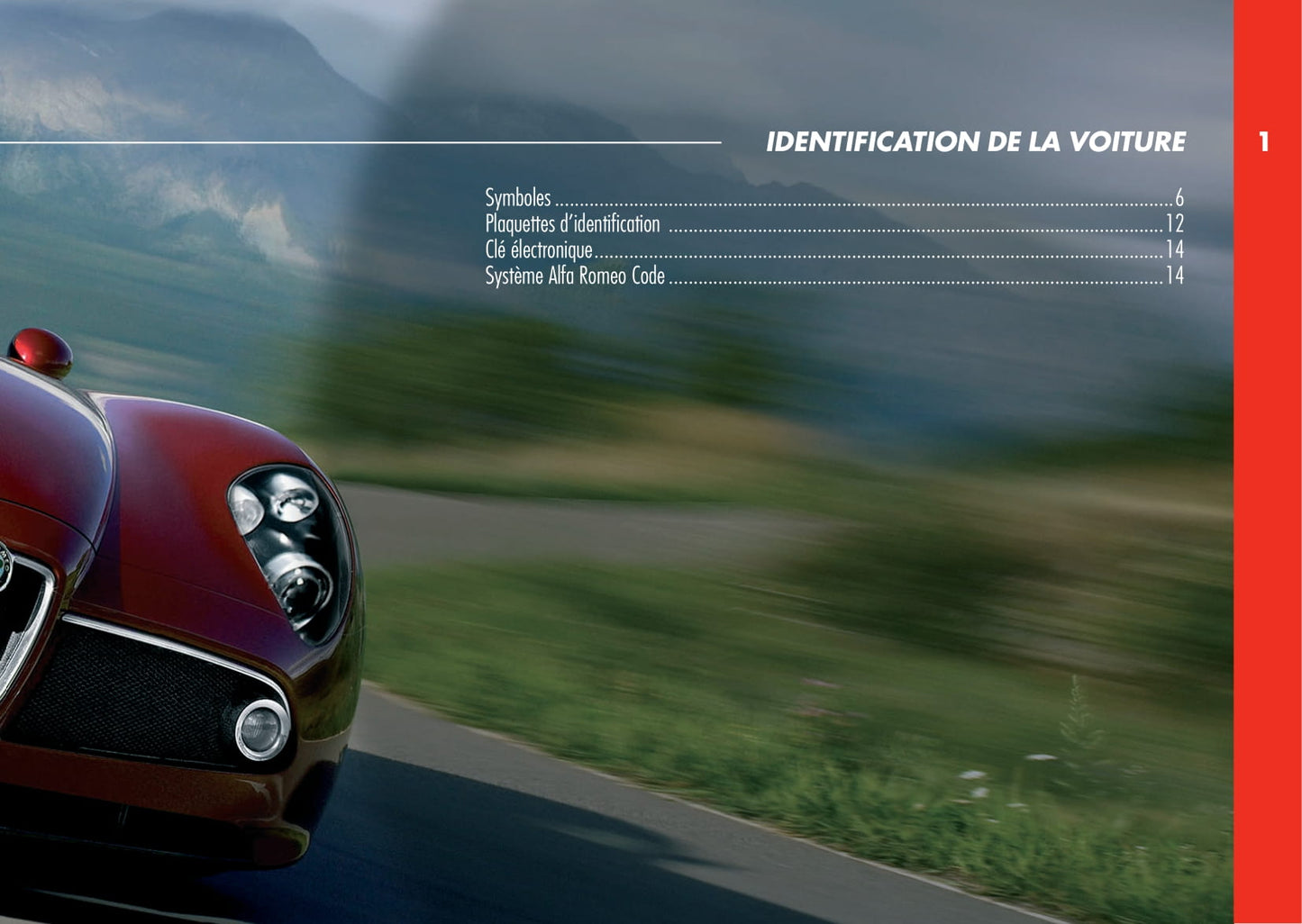 2008 Alfa Romeo 8C Bedienungsanleitung | Französisch