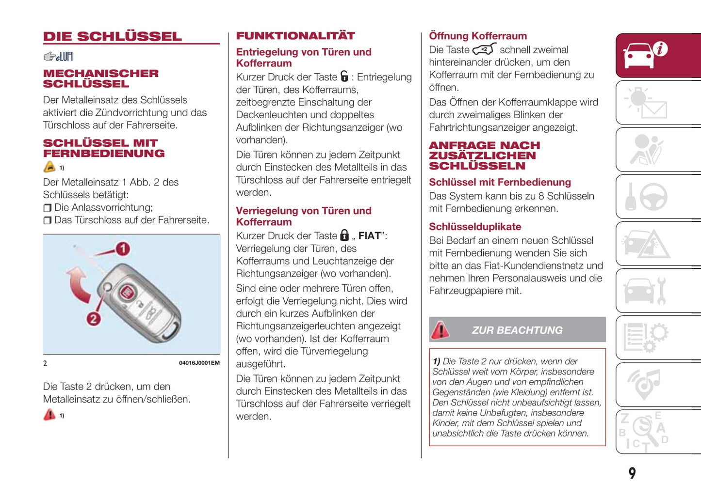 2016-2017 Fiat Tipo Owner's Manual | German