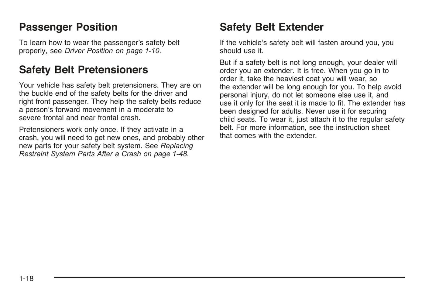 2005 Cadillac XLR Owner's Manual | English