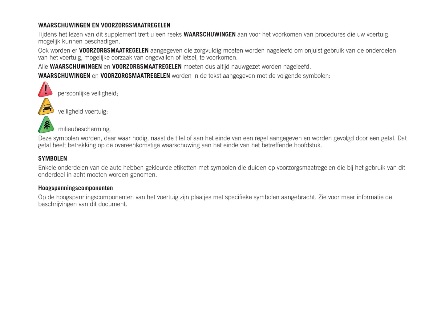 2020-2021 Jeep Renegade 4xe Supplement Manual | Dutch