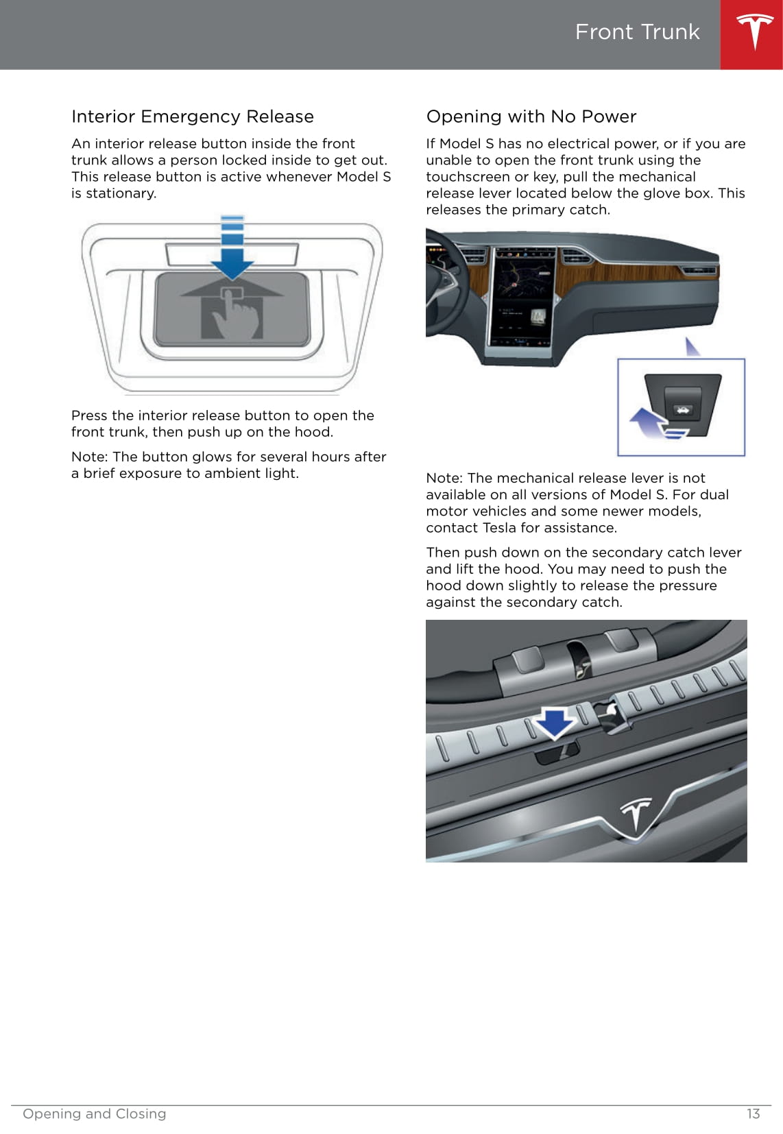 2013-2016 Tesla Model S Bedienungsanleitung | Englisch