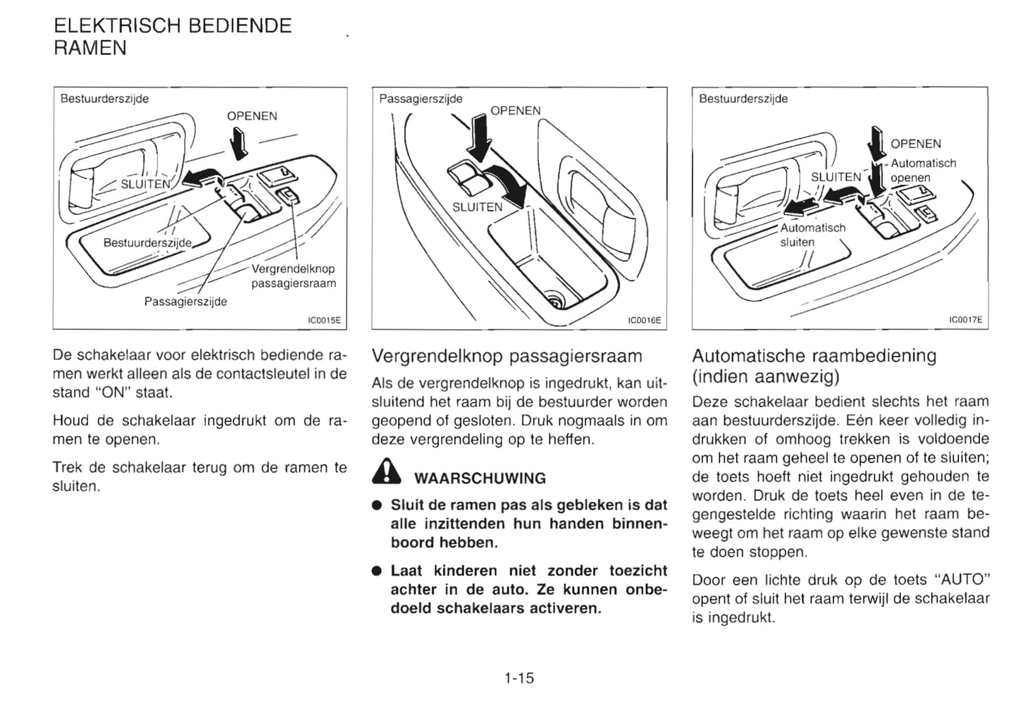 1992-2000 Nissan Serena Bedienungsanleitung | Niederländisch