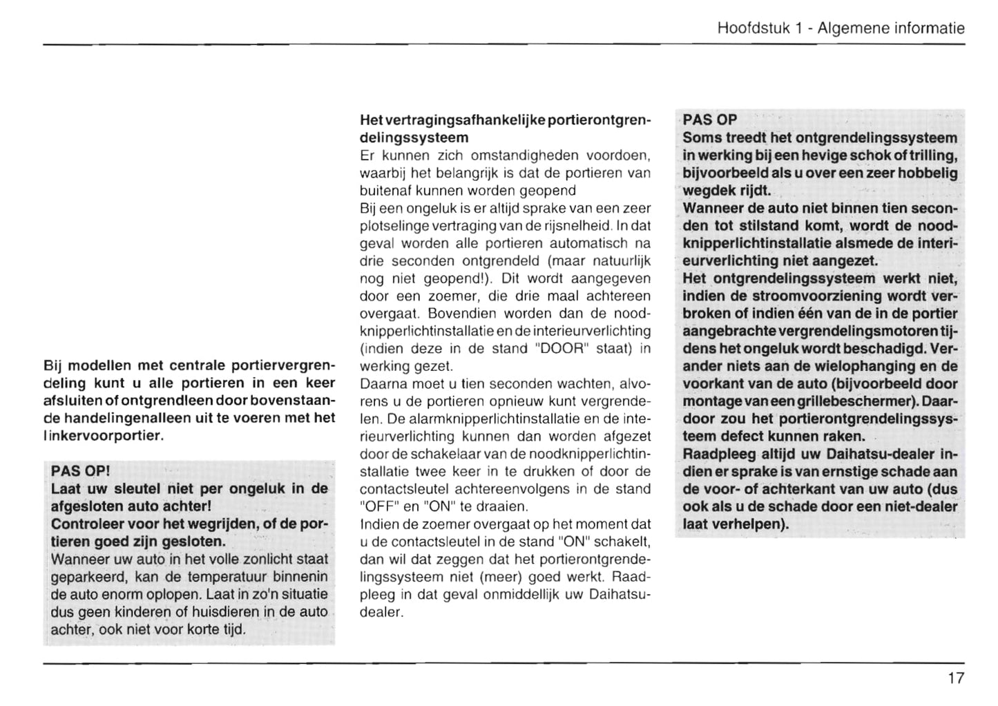 1999-2002 Daihatsu Move Owner's Manual | Dutch