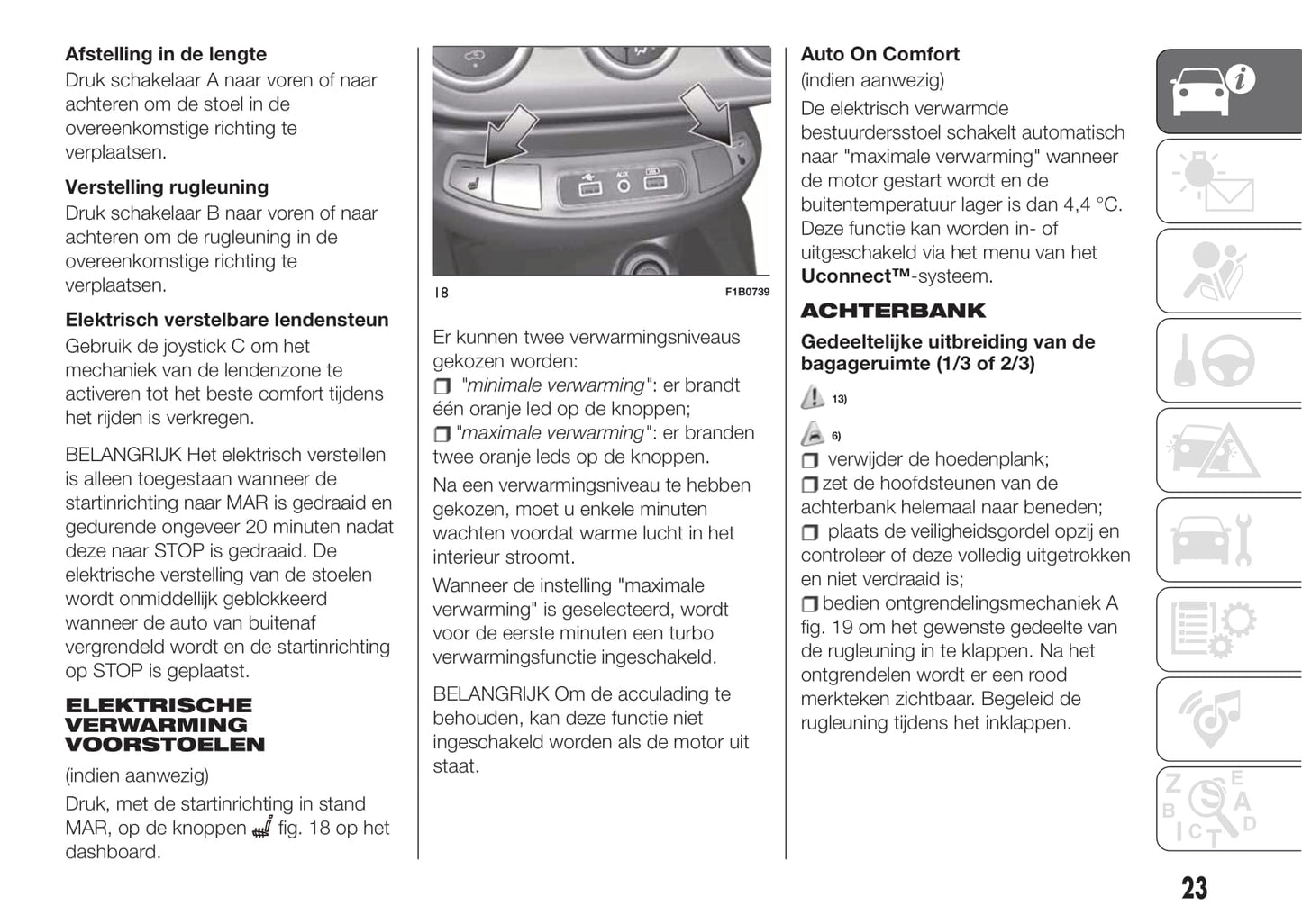 2018-2019 Fiat 500X Bedienungsanleitung | Niederländisch