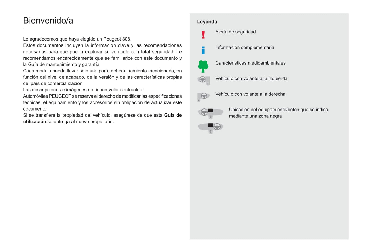 2020-2021 Peugeot 308 Owner's Manual | Spanish