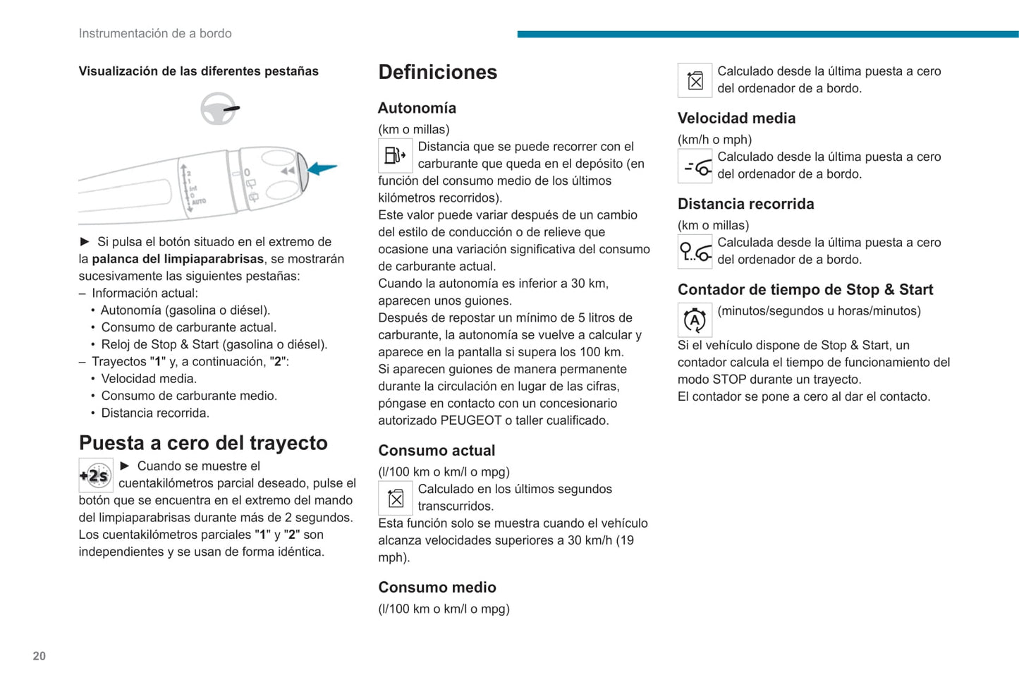2020-2021 Peugeot 308 Owner's Manual | Spanish
