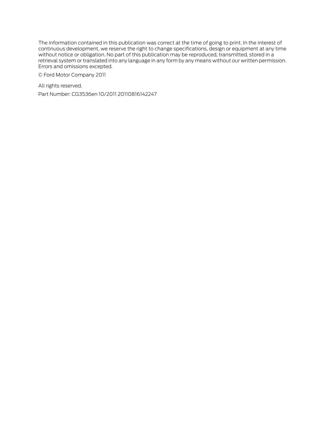 2011-2012 Ford Mondeo Owner's Manual | English