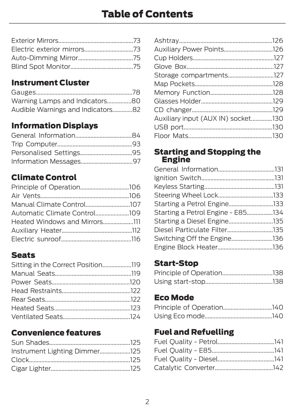 2011-2012 Ford Mondeo Owner's Manual | English