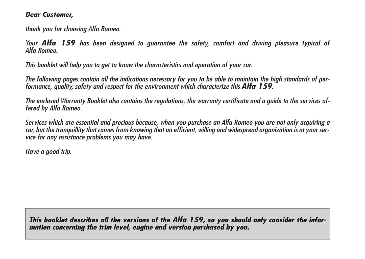 2008-2013 Alfa Romeo 159 Owner's Manual | English