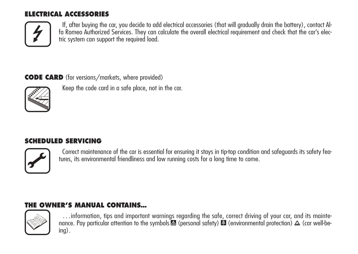 2008-2013 Alfa Romeo 159 Owner's Manual | English