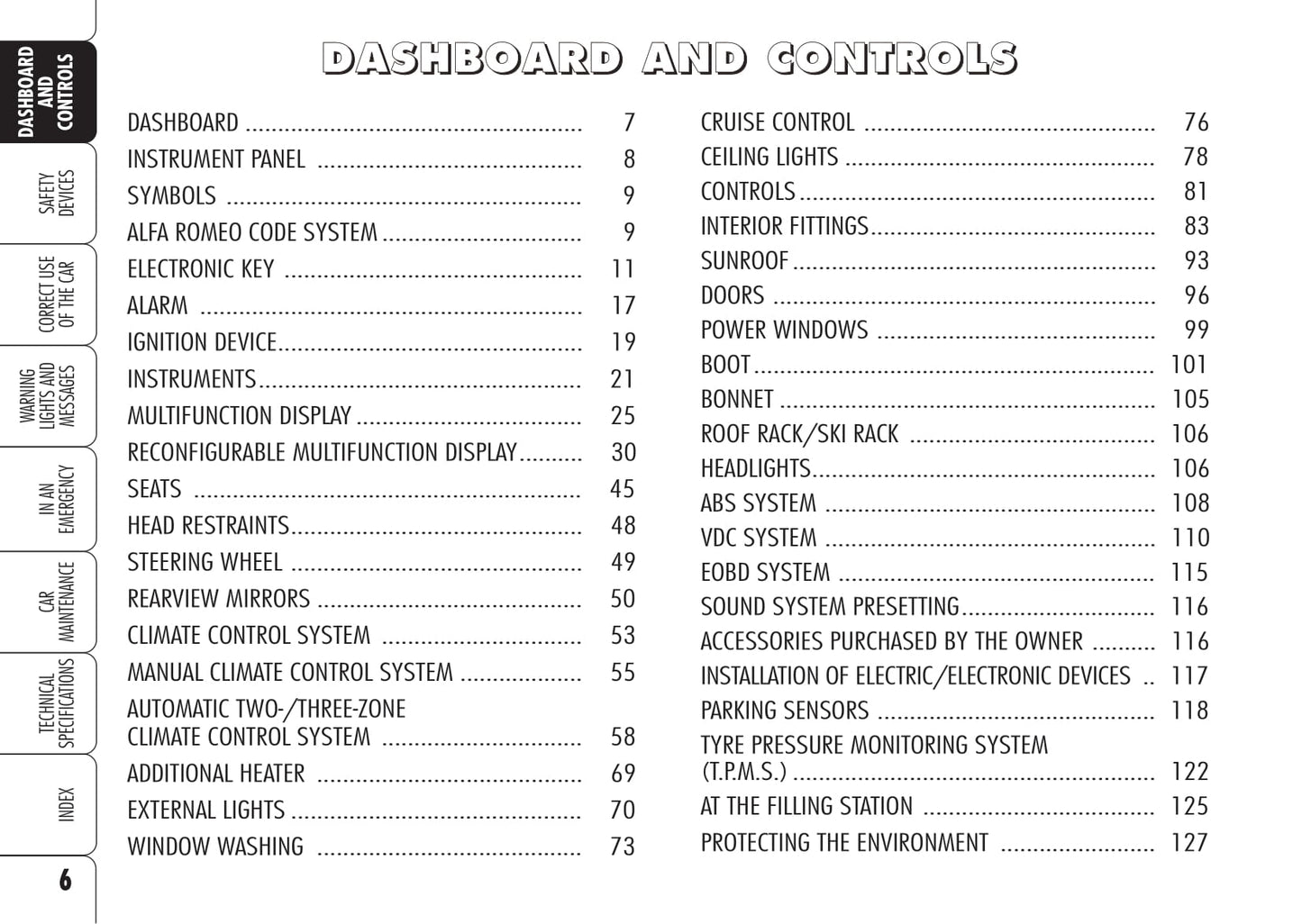 2008-2013 Alfa Romeo 159 Owner's Manual | English