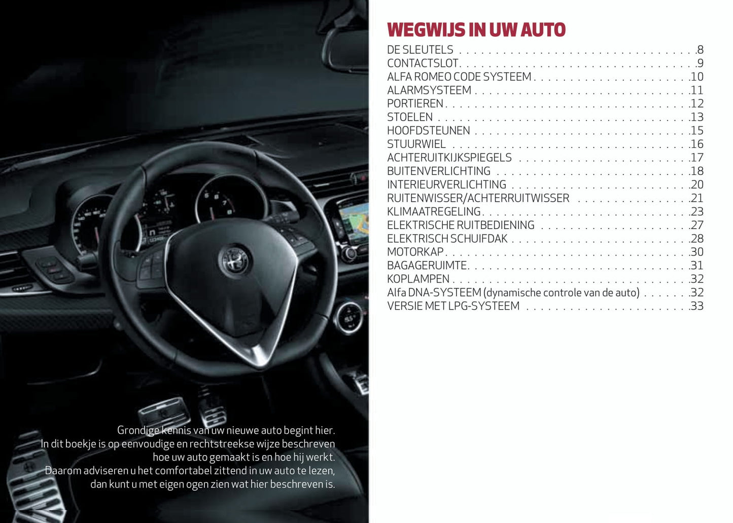2016-2023 Alfa Romeo Giulietta Bedienungsanleitung | Niederländisch